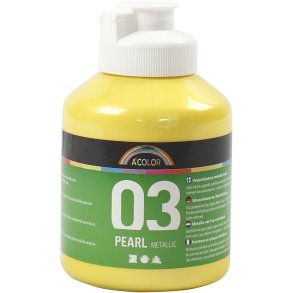 Akrylmaling Metallic, metallic, gul, 500 ml/ 1 fl.