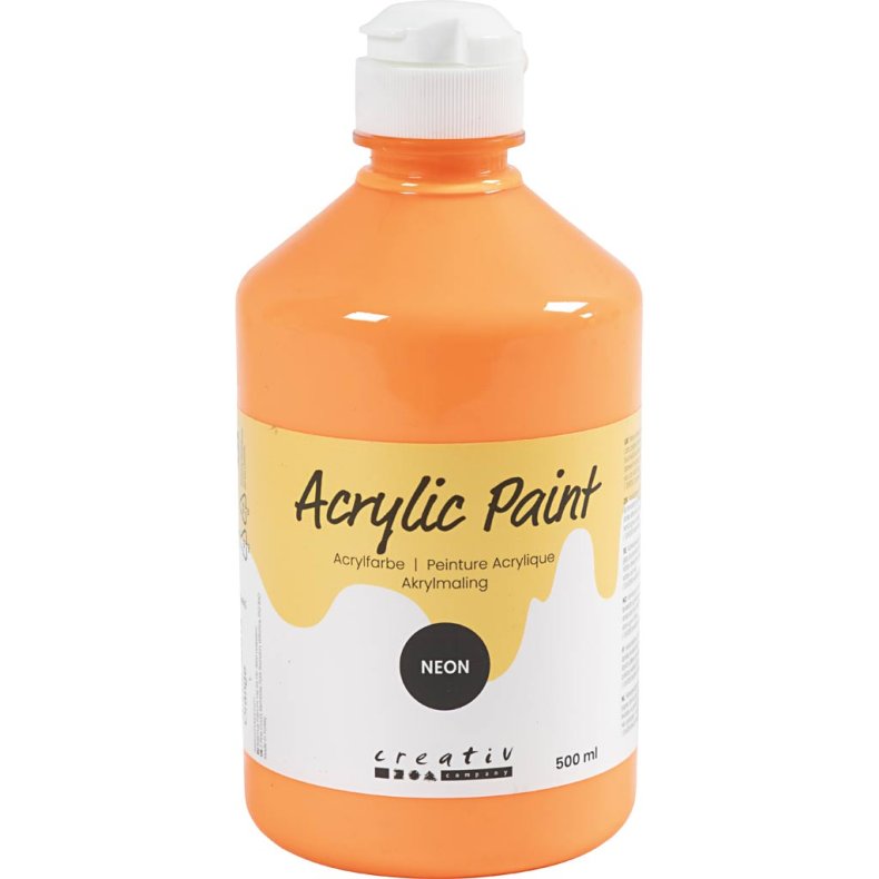Akrylmaling Neon, neon orange, 500 ml/ 1 fl.
