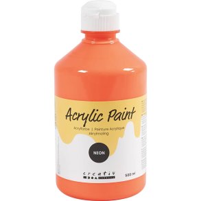 Akrylmaling Neon, neon r&oslash;d, 500 ml/ 1 fl.