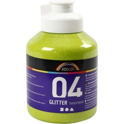 Akrylmaling Glitter, ass. farver, 6x500 ml/ 1 pk.