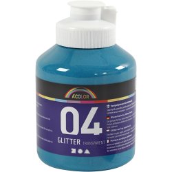 Akrylmaling Glitter, turkis, 500 ml/ 1 fl.