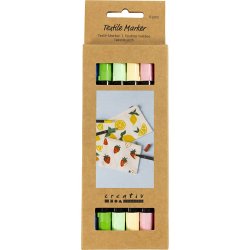 Tekstiltusch, streg 2,3+3,6 mm, ass. farver, 6 stk./ 1 pk.