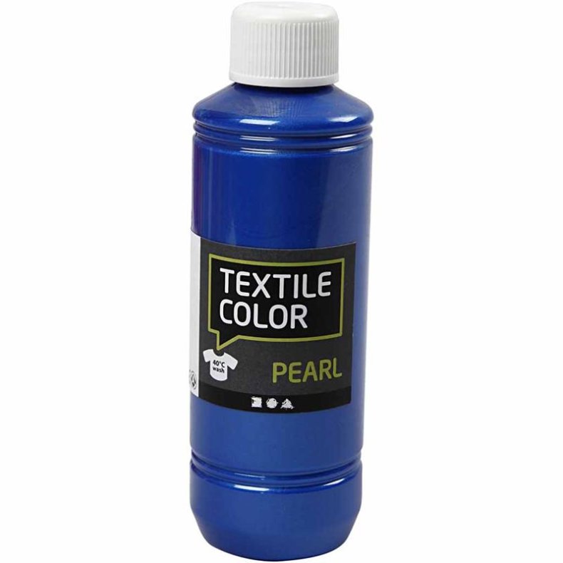 Textile Color, perlemor, bl&aring;, 250ml/ 1 fl.