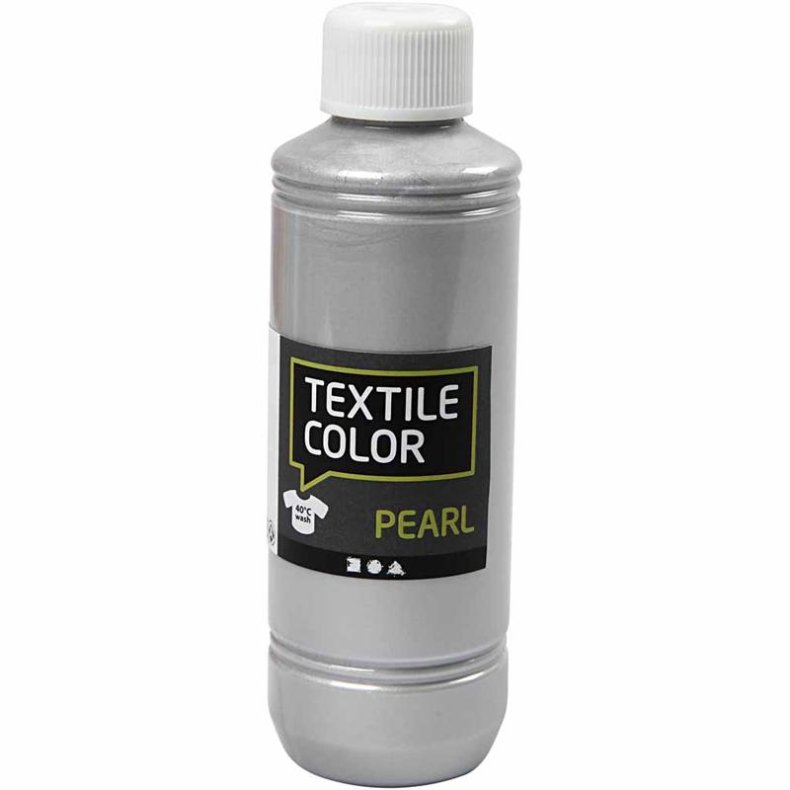 Textile Color, perlemor, s&oslash;lv, 250ml/ 1 fl.