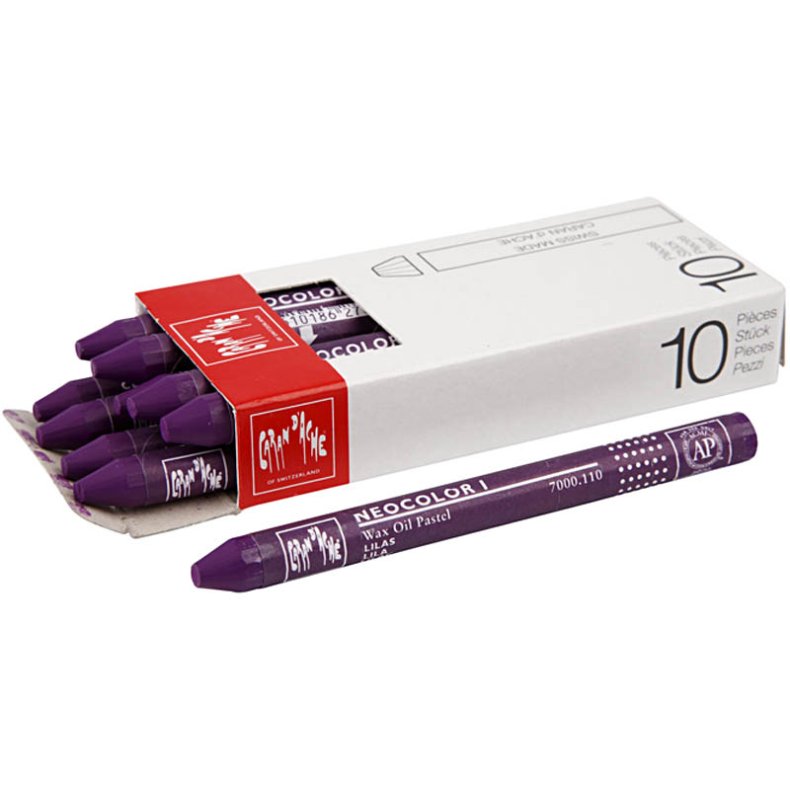 CARAN D&rsquo;ACHE Neocolor I, L: 10 cm, tykkelse 8 mm, lilac (110), 10stk./ 1 pk.