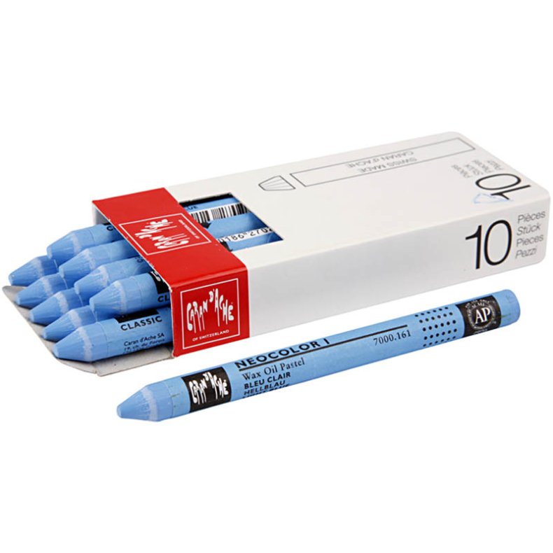 CARAN D&rsquo;ACHE Neocolor I, L: 10 cm, tykkelse 8 mm, light blue (161), 10stk./ 1 pk.