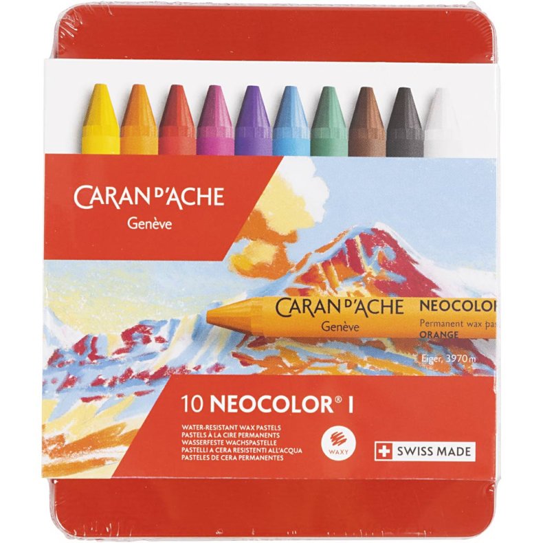 CARAN D&rsquo;ACHE Neocolor I, L: 10 cm, tykkelse 8,5 mm, ass. farver, 10 stk./ 1 pk.