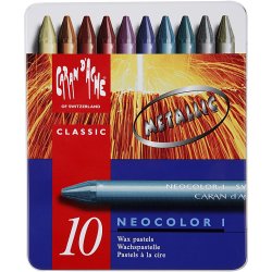 CARAN D&rsquo;ACHE Neocolor I, L: 10 cm, tykkelse 8,5 mm, metallicfarver, 10 stk./ 1 pk.