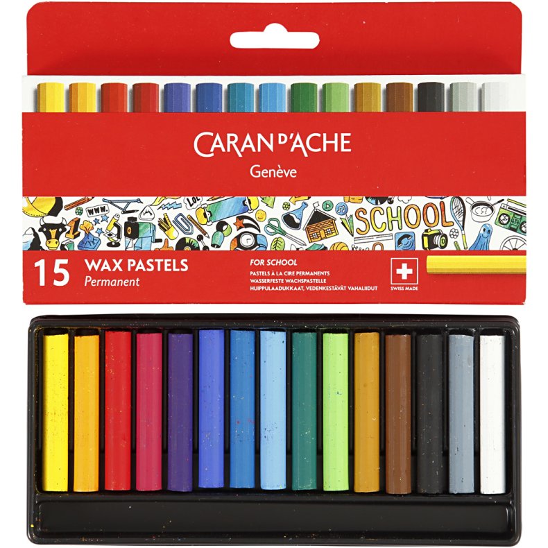 CARAN D&rsquo;ACHE Neocolor I, Junior, L: 5 cm, tykkelse 8,5 mm, ass. farver, 15 stk./ 1 pk.