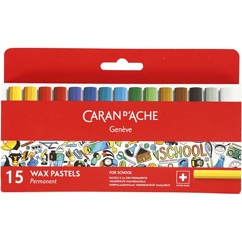 CARAN D&rsquo;ACHE Neocolor I, Junior, L: 5 cm, tykkelse 8,5 mm, ass. farver, 15 stk./ 1 pk.