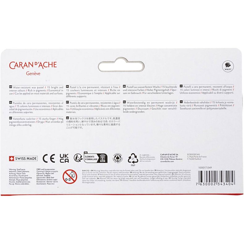 CARAN D&rsquo;ACHE Neocolor I, Junior, L: 5 cm, tykkelse 8,5 mm, ass. farver, 15 stk./ 1 pk.