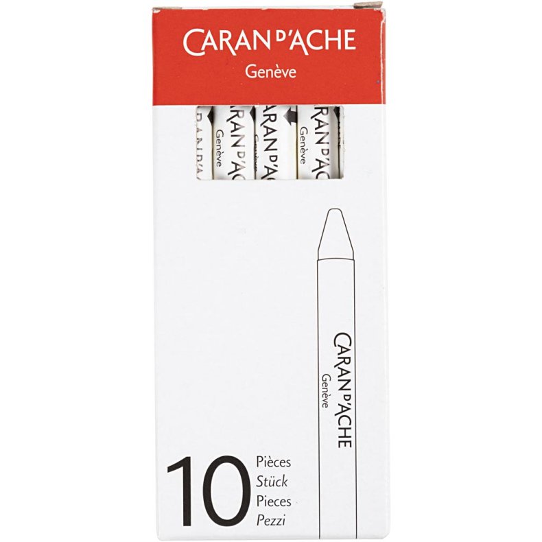 CARAN D&rsquo;ACHE Neocolor I, L: 10 cm, tykkelse 8,5 mm, white (001), 10 stk./ 1 pk.