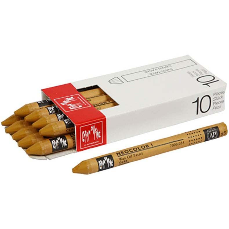 CARAN D&rsquo;ACHE Neocolor I, L: 10 cm, tykkelse 8 mm, ochre (035), 10stk./ 1 pk.