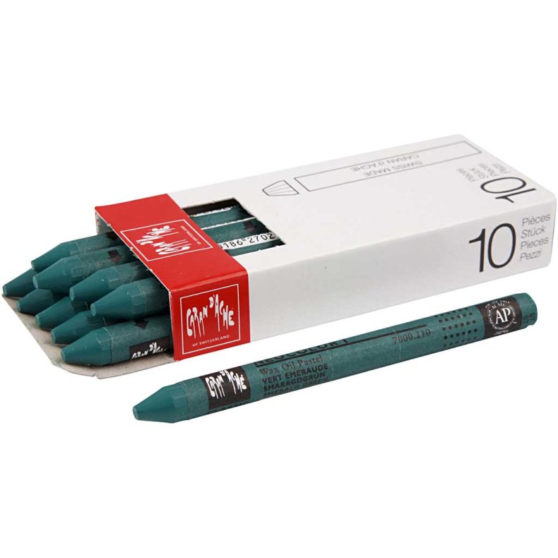 CARAN D&rsquo;ACHE Neocolor I, L: 10 cm, tykkelse 8 mm, emerald green (210), 10stk./ 1 pk.