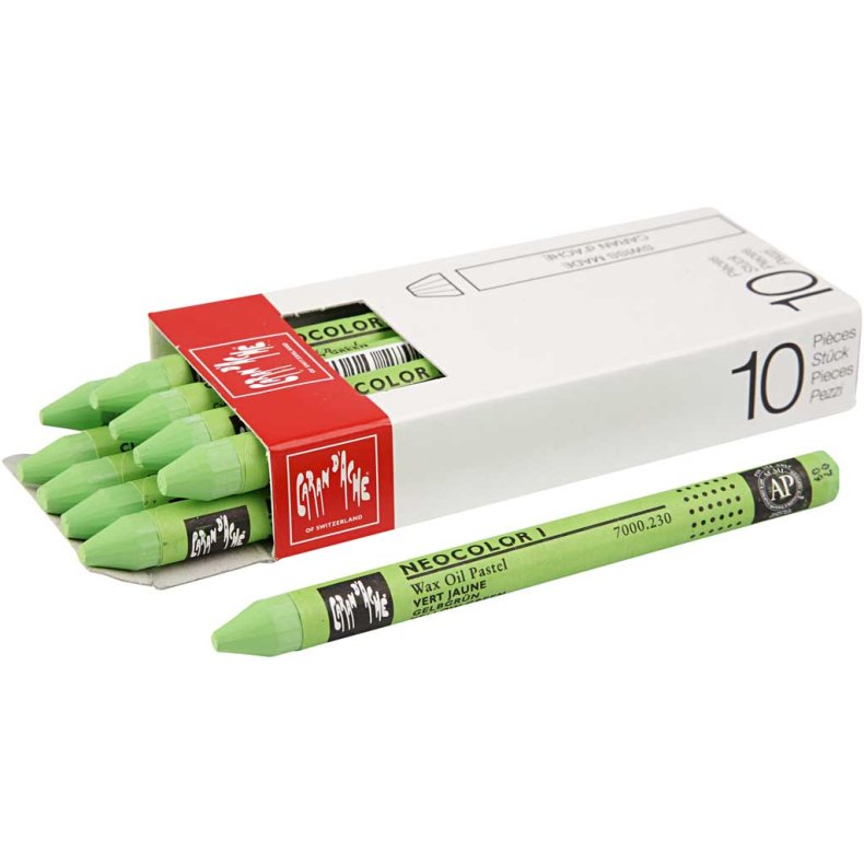 CARAN D&rsquo;ACHE Neocolor I, L: 10 cm, tykkelse 8 mm, yellow green (230), 10stk./ 1 pk.