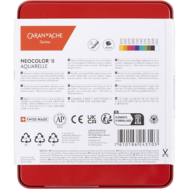 CARAN D&rsquo;ACHE Neocolor II, L: 10 cm, tykkelse 8,5 mm, ass. farver, 10 stk./ 1 pk.