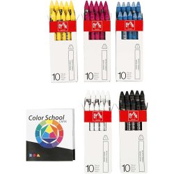 CARAN D&rsquo;ACHE Neocolor II, L: 10 cm, tykkelse 8,5 mm, ass. farver, 5x10 stk./ 1 pk.