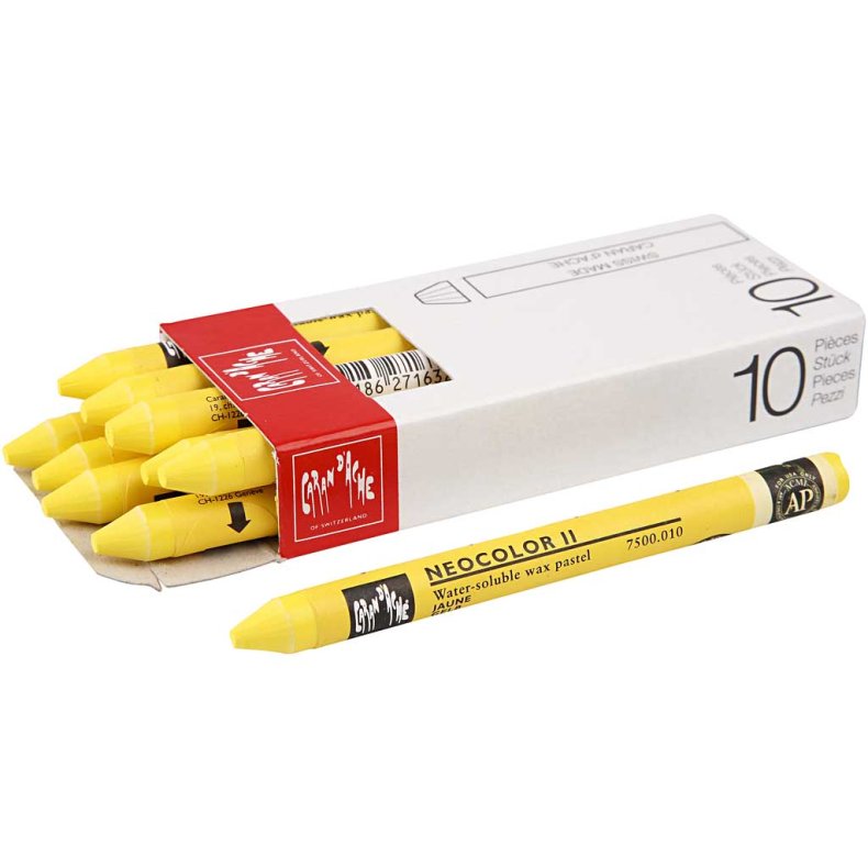 CARAN D&rsquo;ACHE Neocolor II, L: 10 cm, yellow (010), 10stk./ 1 pk.