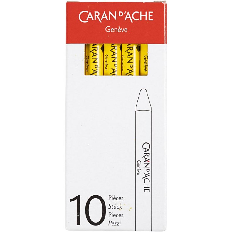 CARAN D&rsquo;ACHE Neocolor II, L: 10 cm, tykkelse 8,5 mm, yellow (010), 10 stk./ 1 pk.