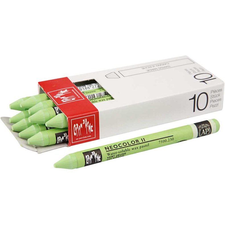 CARAN D&rsquo;ACHE Neocolor II, L: 10 cm, yellow green (230), 10stk./ 1 pk.