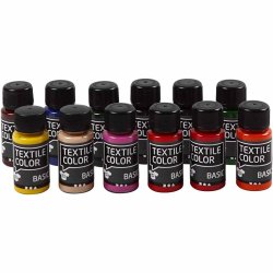 Tekstilmaling, 12x50 ml/ 1 pk.
