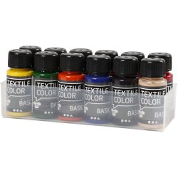 Tekstilmaling, 12x50 ml/ 1 pk.