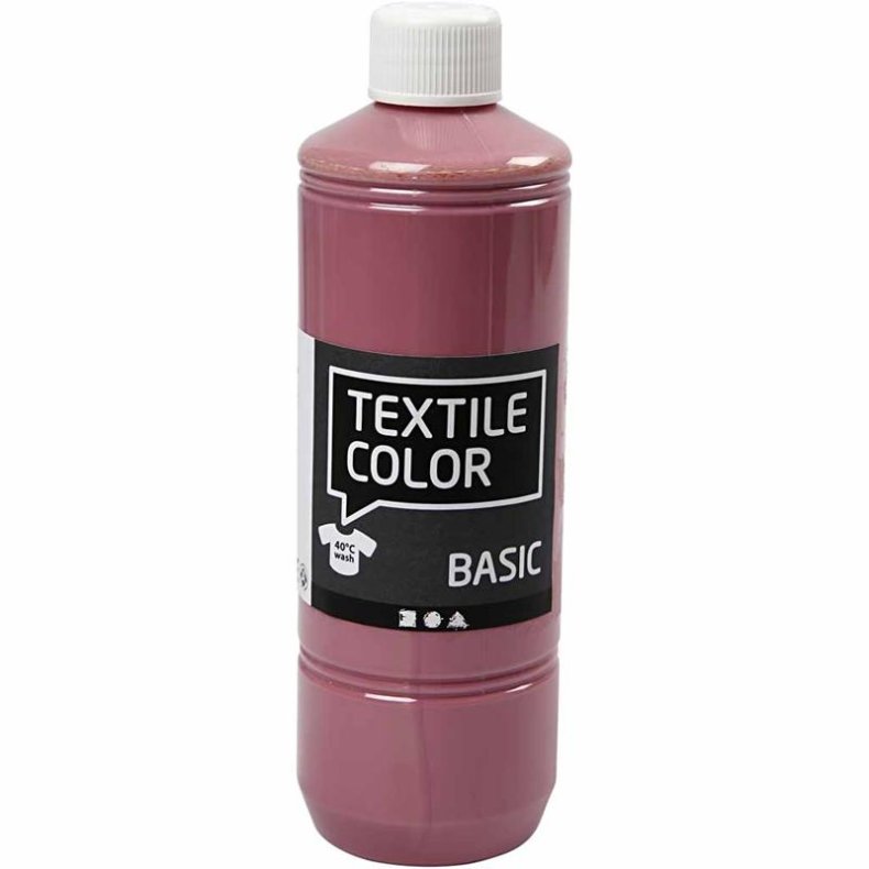 Textile Color, m&oslash;rk rosa, 500 ml/ 1 fl.