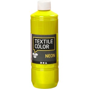Tekstilmaling, neon gul, 500 ml/ 1 fl.