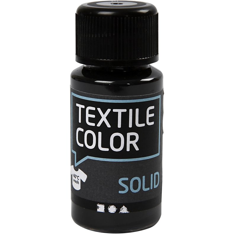 Textile Solid, d&aelig;kkende, sort, 50 ml/ 1 fl.