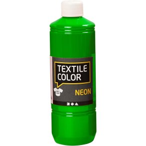 Tekstilmaling, neon grøn, 500 ml/ 1 fl.