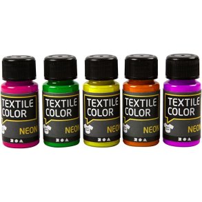 Tekstilmaling, ass. farver, 5x50 ml/ 1 pk.