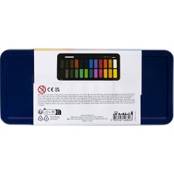 Akvarels&aelig;t, str. 12x30 mm, ass. farver, 24 frv./ 1 pk.