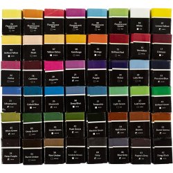 Art Akvarelfarver, &frac12;-pan, str. 10x15x20 mm, standardfarver, 48 frv./ 1 pk.