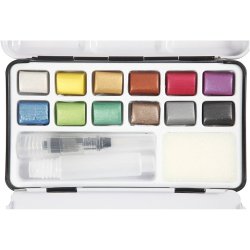 Art Akvarelfarver, metallicfarver, 12 frv./ 1 pk.