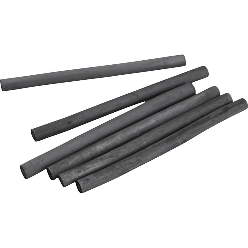Tegnekul, L: 115 mm, diam. 10 mm, h&aring;rd, 6 stk./ 1 pk.
