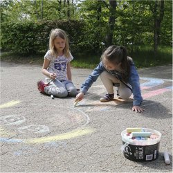 Gadekridt, str. 2,5x12 cm, ass. farver, 50 stk./ 1 spand