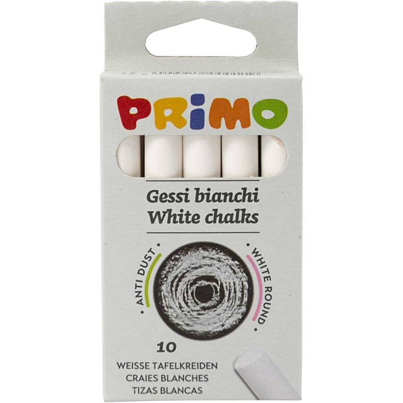 Tavlekridt, L: 8 cm, diam. 10 mm, hvid, 10 stk./ 1 pk.