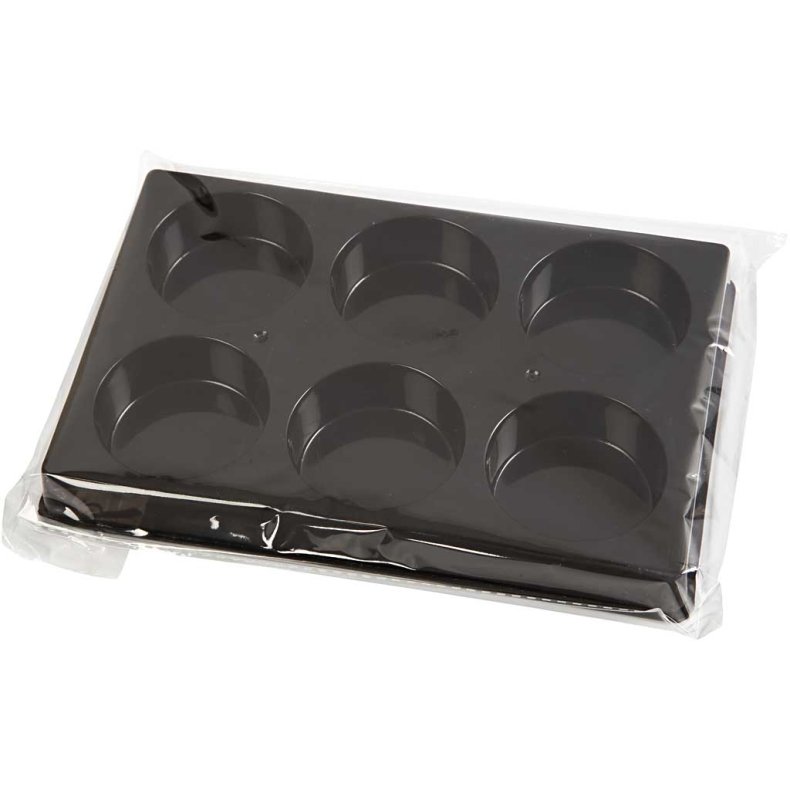 Palet til vandfarve, diam. 44 mm, str. 11x16 cm, sort, 1 stk.