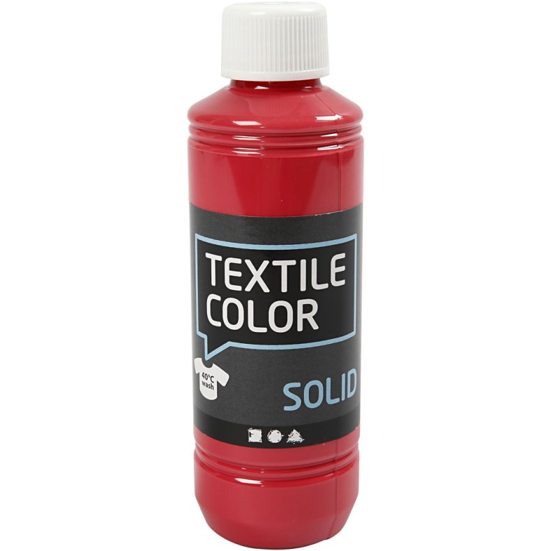 Textile Solid, d&aelig;kkende, r&oslash;d, 250 ml/ 1 fl.