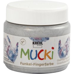 Mucki Fingermaling, metal s&oslash;lv, 150 ml/ 1 ds.