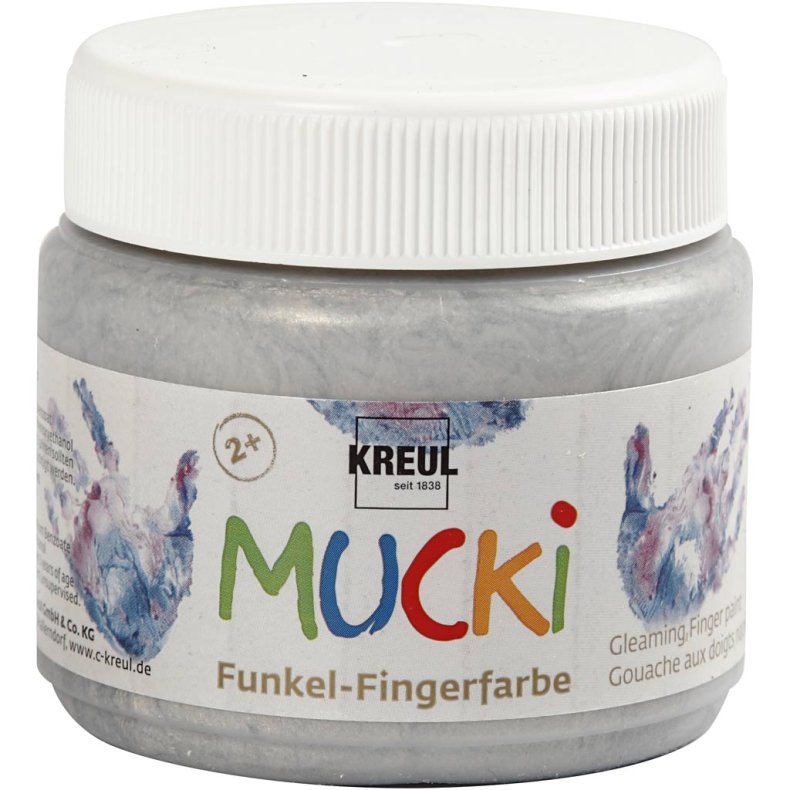 Mucki Fingermaling, metal s&oslash;lv, 150ml/ 1 ds.