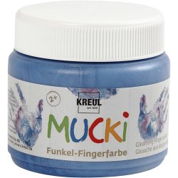 Mucki Fingermaling, metallic bl&aring;, 150 ml/ 1 ds.
