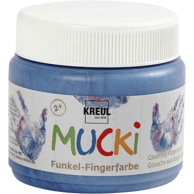 Mucki Fingermaling, metallic bl&aring;, 150ml/ 1 ds.