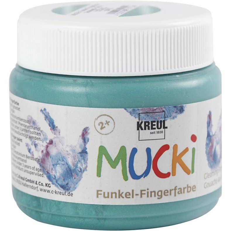 Mucki Fingermaling, metal gr&oslash;n, 150ml/ 1 ds.