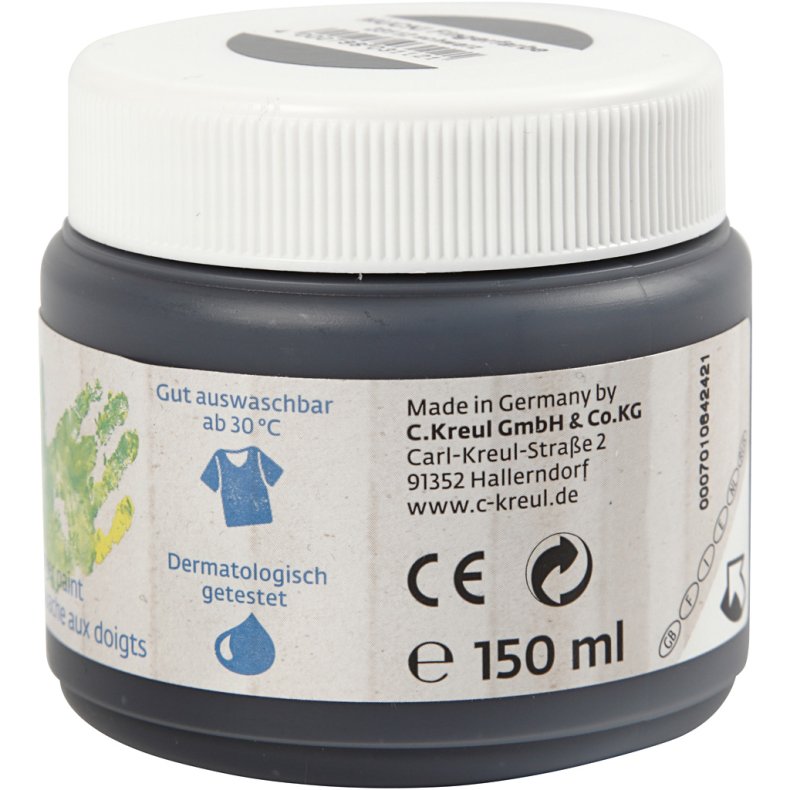 Mucki Fingermaling, sort, 150 ml/ 1 ds.