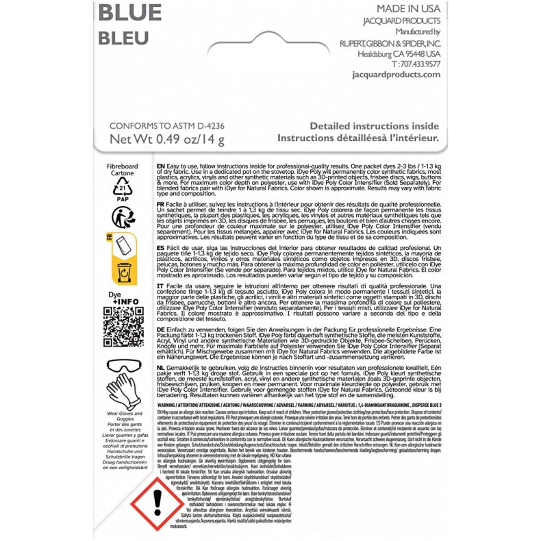 iDye Poly, bl&aring;, 14 g/ 1 pk.