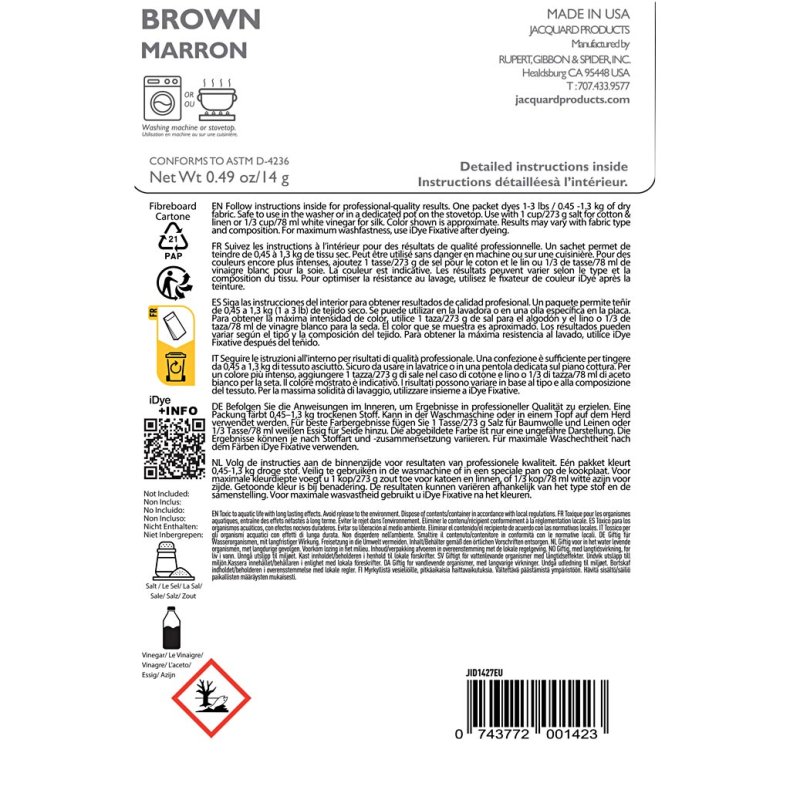 iDye Naturtekstiler, brun, 14 g/ 1 pk.