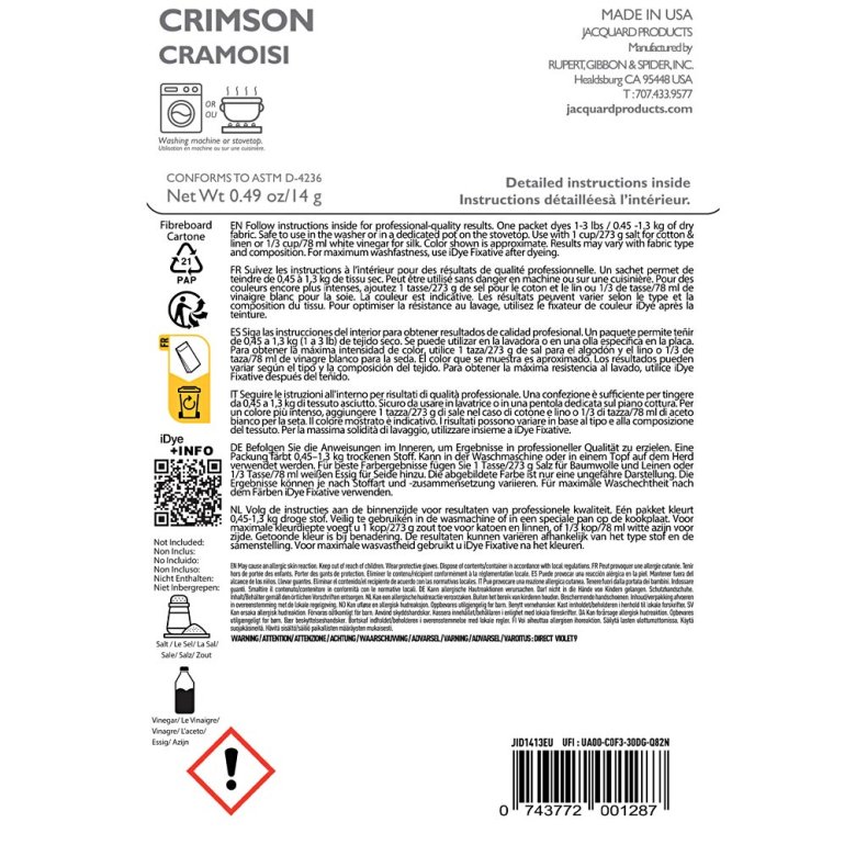 iDye Naturtekstiler, crimson (090), 14 g/ 1 pk.