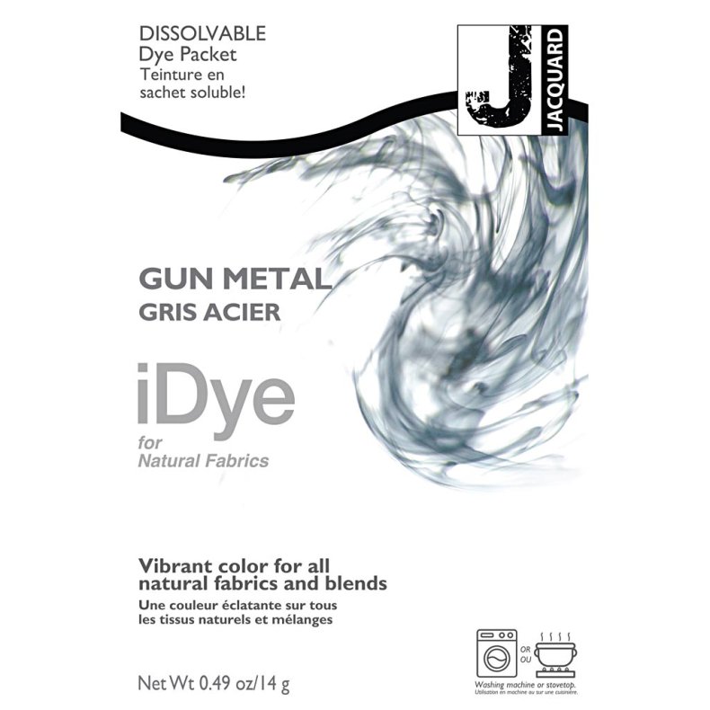 iDye Naturtekstiler, gr&aring; metal, 14 g/ 1 pk.
