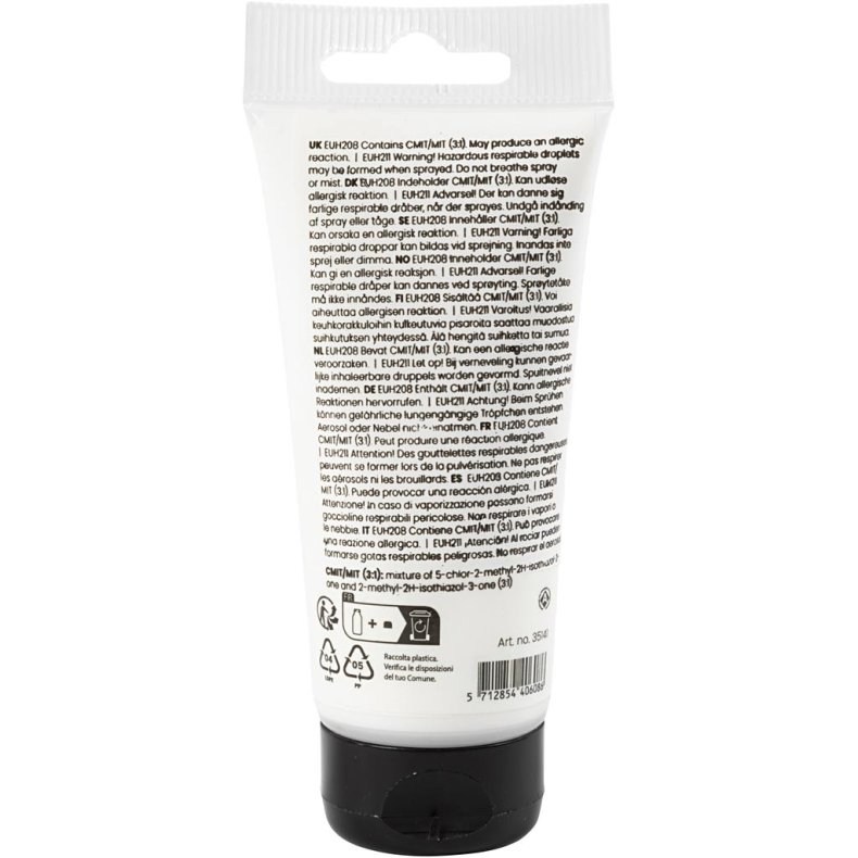 Art Akrylmaling, halvblank, d&aelig;kkende, hvid, 75 ml/ 1 fl.